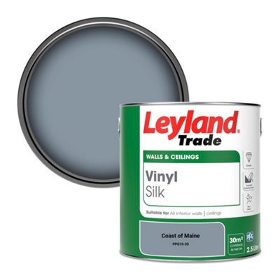 Leyland Trade Vinyl Silk Walls & Ceilings Emulsion Paint Coast Of Maine (Ppg10-20)2.5L from B&Q