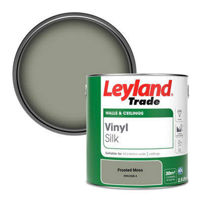 Leyland Trade Vinyl Silk Walls & Ceilings Emulsion Paint Frosted Moss (Ppg1028-4)2.5L from B&Q