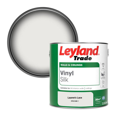Leyland Trade Vinyl Silk Walls & Ceilings Emulsion Paint Lauren's Lace (Ppg1048-1)2.5L from B&Q
