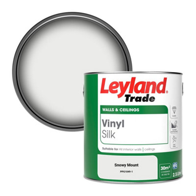 Leyland Trade Vinyl Silk Walls & Ceilings Emulsion Paint Snowy Mount (Ppg1049-1)2.5L from B&Q