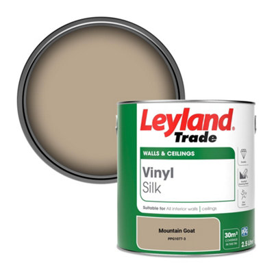 B&Q -  Vinyl Silk Walls & Ceilings Emulsion Paint Mountain Goat (Ppg1077-3)2.5L