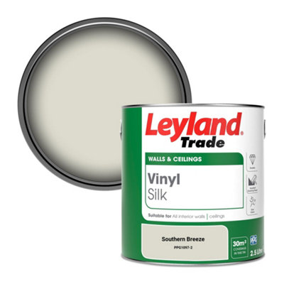 Leyland Trade Vinyl Silk Walls & Ceilings Emulsion Paint Southern Breeze (Ppg1097-2)2.5L from B&Q