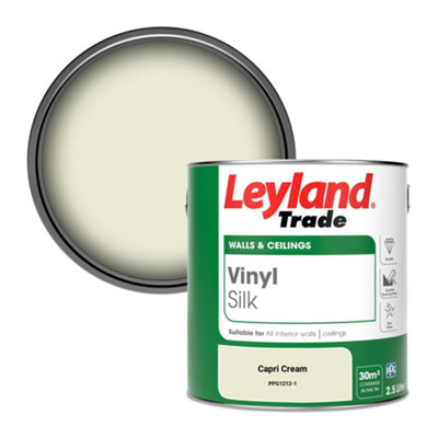 Leyland Trade Vinyl Silk Walls & Ceilings Emulsion Paint Capri Cream (Ppg1212-1)2.5L from B&Q