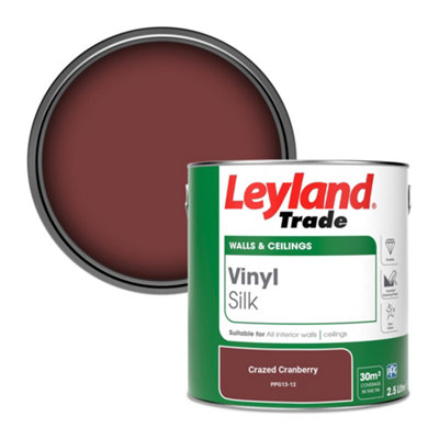 Leyland Trade Vinyl Silk Walls & Ceilings Emulsion Paint Crazed Cranberry (Ppg13-12)2.5L from B&Q