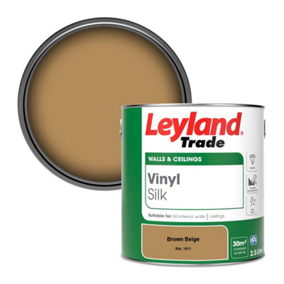 Leyland Trade Vinyl Silk Walls & Ceilings Emulsion Paint Brown Beige (Ral 1011)2.5L from B&Q