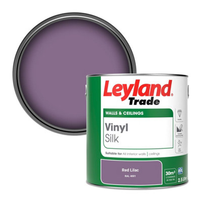Leyland Trade Vinyl Silk Walls & Ceilings Emulsion Paint Red Lilac (Ral 4001)2.5L from B&Q