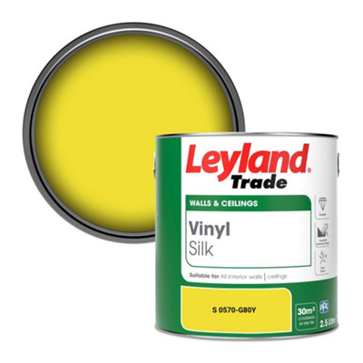 Leyland Trade Vinyl Silk Walls & Ceilings Emulsion Paint (S 0570-G80Y)2.5L from B&Q