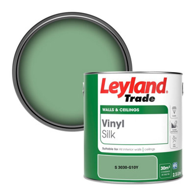 Leyland Trade Vinyl Silk Walls & Ceilings Emulsion Paint (S 3030-G10Y)2.5L from B&Q
