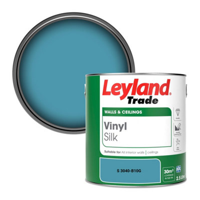 Leyland Trade Vinyl Silk Walls & Ceilings Emulsion Paint (S 3040-B10G)2.5L from B&Q