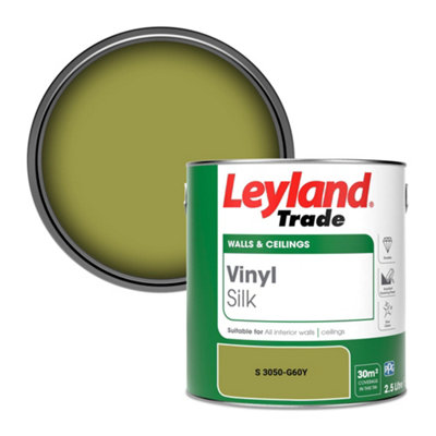 Leyland Trade Vinyl Silk Walls & Ceilings Emulsion Paint (S 3050-G60Y)2.5L from B&Q