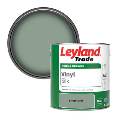 Leyland Trade Vinyl Silk Walls & Ceilings Emulsion Paint (S 4010-G10Y)2.5L from B&Q