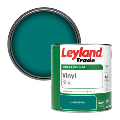 Leyland Trade Vinyl Silk Walls & Ceilings Emulsion Paint (S 4055-B40G)2.5L from B&Q