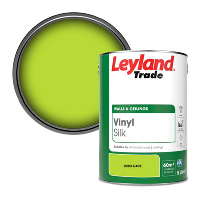 Leyland Trade Vinyl Silk Walls & Ceilings Emulsion Paint (0080-G40Y)5L from B&Q