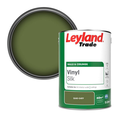 Leyland Trade Vinyl Silk Walls & Ceilings Emulsion Paint (5040-G40Y)5L from B&Q