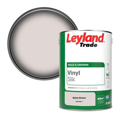 Leyland Trade Vinyl Silk Walls & Ceilings Emulsion Paint Balmy Breeze (Ppg1056-1)5L from B&Q