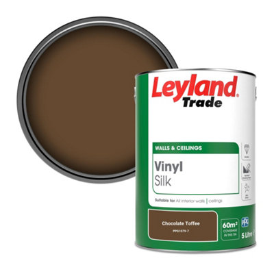 Leyland Trade Vinyl Silk Walls & Ceilings Emulsion Paint Chocolate Toffee (Ppg1079-7)5L from B&Q