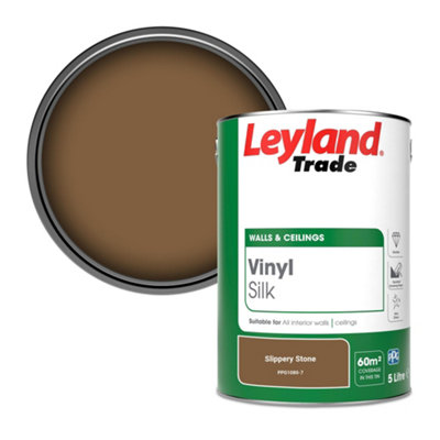 Leyland Trade Vinyl Silk Walls & Ceilings Emulsion Paint Slippery Stone (Ppg1080-7)5L from B&Q