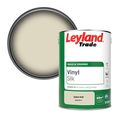 Leyland Trade Vinyl Silk Walls & Ceilings Emulsion Paint Safari Suit (Ppg1094-1)5L from B&Q