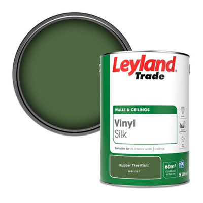 Leyland Trade Vinyl Silk Walls & Ceilings Emulsion Paint Rubber Tree Plant (Ppg1131-7)5L from B&Q