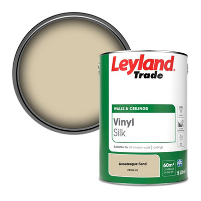 Leyland Trade Vinyl Silk Walls & Ceilings Emulsion Paint Assateague Sand (Ppg12-26)5L from B&Q