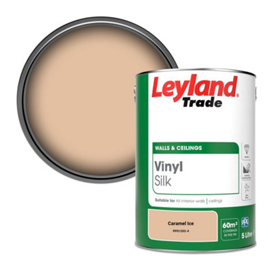 Leyland Trade Vinyl Silk Walls & Ceilings Emulsion Paint Caramel Ice (Ppg1202-4)5L from B&Q