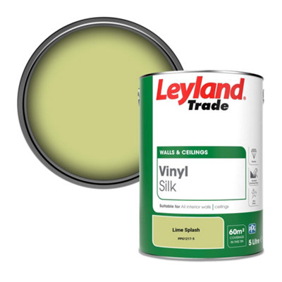 Leyland Trade Vinyl Silk Walls & Ceilings Emulsion Paint Lime Splash (Ppg1217-5)5L from B&Q