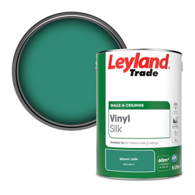 Leyland Trade Vinyl Silk Walls & Ceilings Emulsion Paint Miami Jade (Ppg1230-6)5L from B&Q