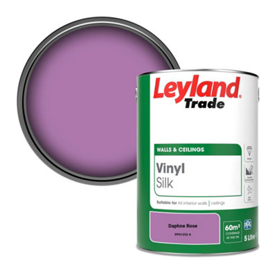 Leyland Trade Vinyl Silk Walls & Ceilings Emulsion Paint Daphne Rose (Ppg1252-6)5L from B&Q