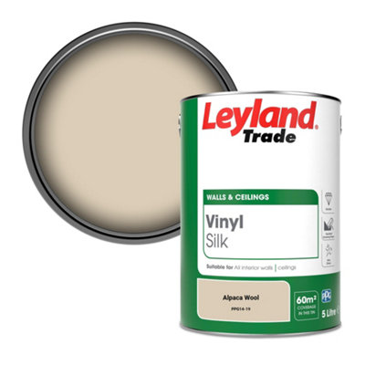 Leyland Trade Vinyl Silk Walls & Ceilings Emulsion Paint Alpaca Wool (Ppg14-19)5L from B&Q