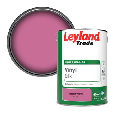 Leyland Trade Vinyl Silk Walls & Ceilings Emulsion Paint Heather Violet (Ral 4003)5L from B&Q