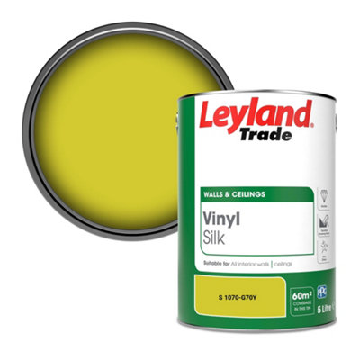 Leyland Trade Vinyl Silk Walls & Ceilings Emulsion Paint (S 1070-G70Y)5L from B&Q