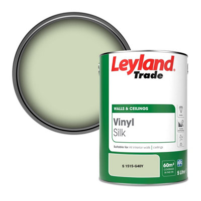 Leyland Trade Vinyl Silk Walls & Ceilings Emulsion Paint (S 1515-G40Y)5L from B&Q