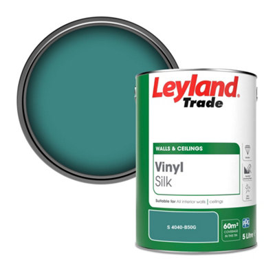 Leyland Trade Vinyl Silk Walls & Ceilings Emulsion Paint (S 4040-B50G)5L from B&Q