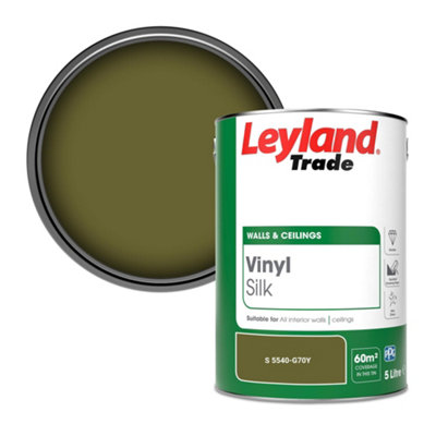 Leyland Trade Vinyl Silk Walls & Ceilings Emulsion Paint (S 5540-G70Y)5L from B&Q