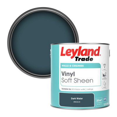 Leyland Trade Vinyl Soft Sheen Walls & Ceilings Emulsion Paint Dark Water (Ppg10-01)2.5L from B&Q