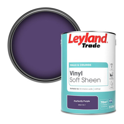 Leyland Trade Vinyl Soft Sheen Walls & Ceilings Emulsion Paint Perfectly Purple (Ppg1176-7)5L from B&Q