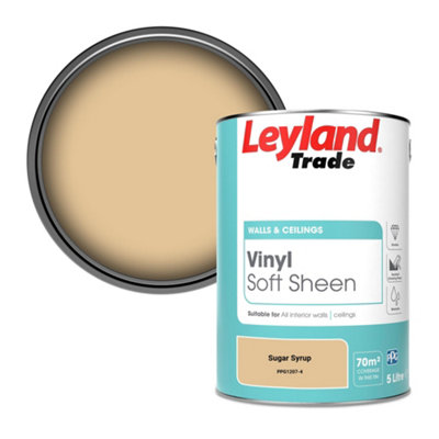 Leyland Trade Vinyl Soft Sheen Walls & Ceilings Emulsion Paint Sugar Syrup (Ppg1207-4)5L from B&Q