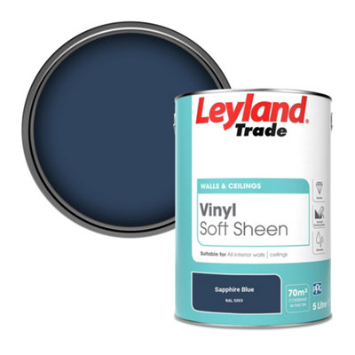 Leyland Trade Vinyl Soft Sheen Walls & Ceilings Emulsion Paint Sapphire Blue (Ral 5003)5L from B&Q