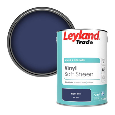 Leyland Trade Vinyl Soft Sheen Walls & Ceilings Emulsion Paint Night Blue (Ral 5022)5L from B&Q