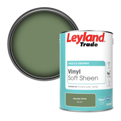 Leyland Trade Vinyl Soft Sheen Walls & Ceilings Emulsion Paint Reseda Green (Ral 6011)5L from B&Q