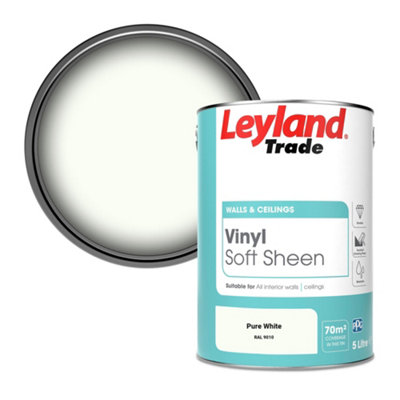 Leyland Trade Vinyl Soft Sheen Walls & Ceilings Emulsion Paint Pure White (Ral 9010)5L from B&Q