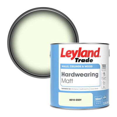Leyland Trade Hardwearing Matt Emulsion Paint (0010-G50Y) 2.5L from B&Q