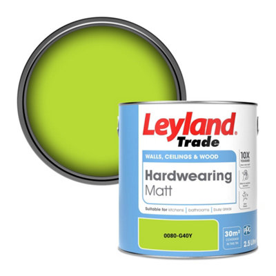 Leyland Trade Hardwearing Matt Emulsion Paint (0080-G40Y) 2.5L from B&Q
