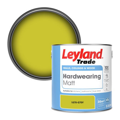 Leyland Trade Hardwearing Matt Emulsion Paint (1070-G70Y) 2.5L from B&Q