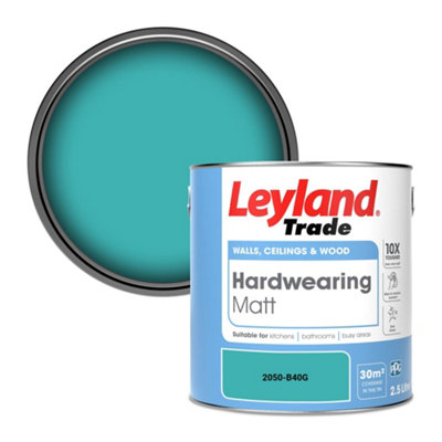 Leyland Trade Hardwearing Matt Emulsion Paint (2050-B40G) 2.5L from B&Q