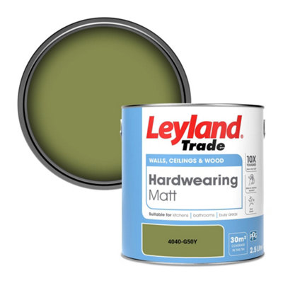 Leyland Trade Hardwearing Matt Emulsion Paint (4040-G50Y) 2.5L from B&Q