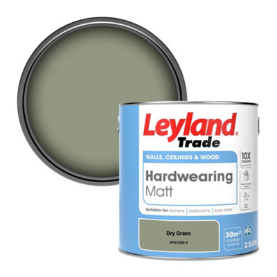 Leyland Trade Hardwearing Matt Emulsion Paint Dry Grass (Ppg1030-4) 2.5L from B&Q