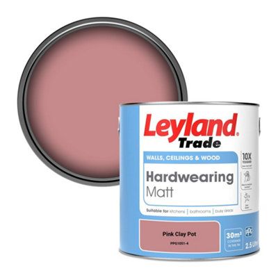 Leyland Trade Hardwearing Matt Emulsion Paint Pink Clay Pot (Ppg1051-4) 2.5L from B&Q