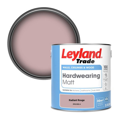 Leyland Trade Hardwearing Matt Emulsion Paint Radiant Rouge (Ppg1053-4) 2.5L from B&Q