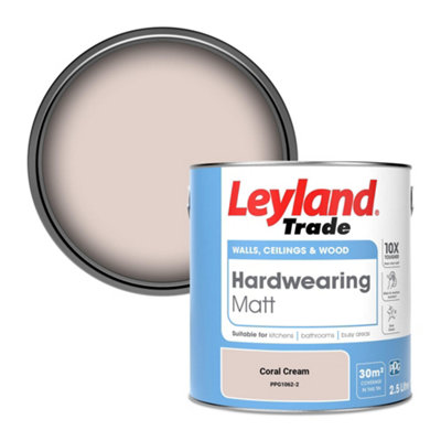 Leyland Trade Hardwearing Matt Emulsion Paint Coral Cream (Ppg1062-2) 2.5L from B&Q